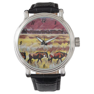 Bisons Home on Range Pop Art, Manar Wristwatch Armbandsur
