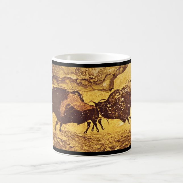 Bisons', Lascaux, Dordogne_Art av forntid Kaffemugg (Center)