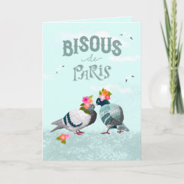 Bisous de Paris Kisses from Paris French Language Kort