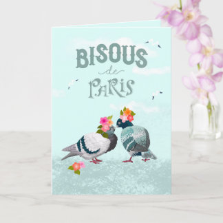 Bisous de Paris Kisses from Paris French Language Kort