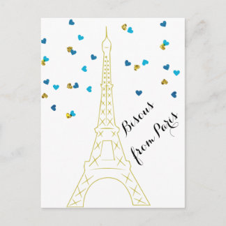 Bisous från Paris Postcard Vykort