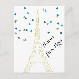Bisous från Paris Postcard Vykort