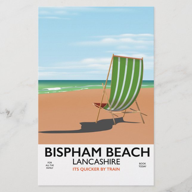 Bispham Beach Lancashire kustomposter Brevpapper (Framsida)
