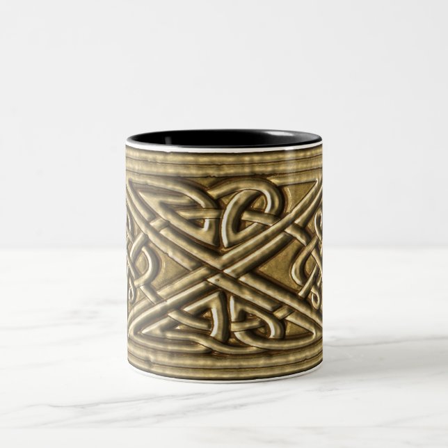 Bisque Celtic Knot Två-Tonad Mugg (Center)
