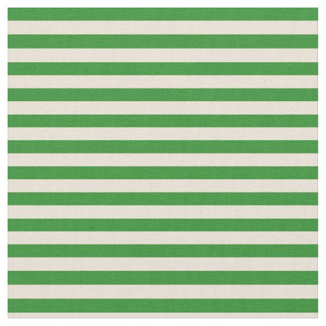 Bisque & Forest Grönt Lintet/Stripe Mönster Tyg (Närbild)