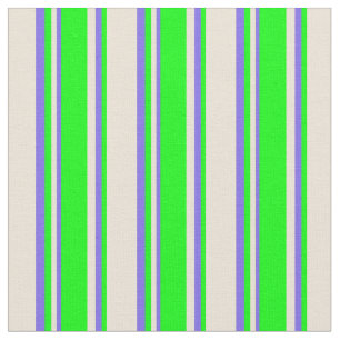 Bisque, Lime och Medium Slate Blue Rand Tyg