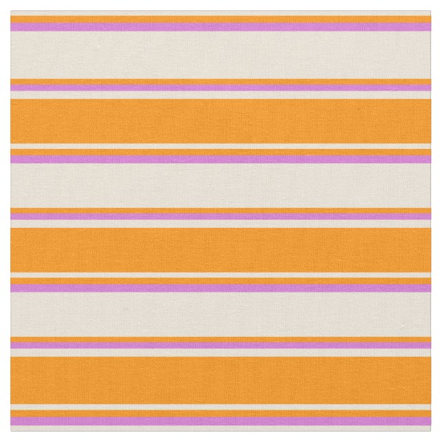 Bisque, Mörk Orange och Orchid Färgad Linjer Tyg (Närbild)