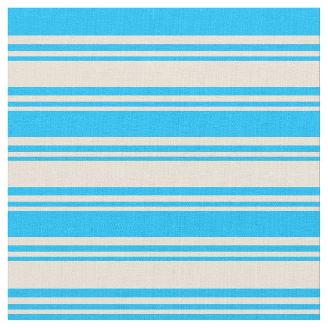 Bisque och Deep Himlar Blue Rand Tyg (Närbild)