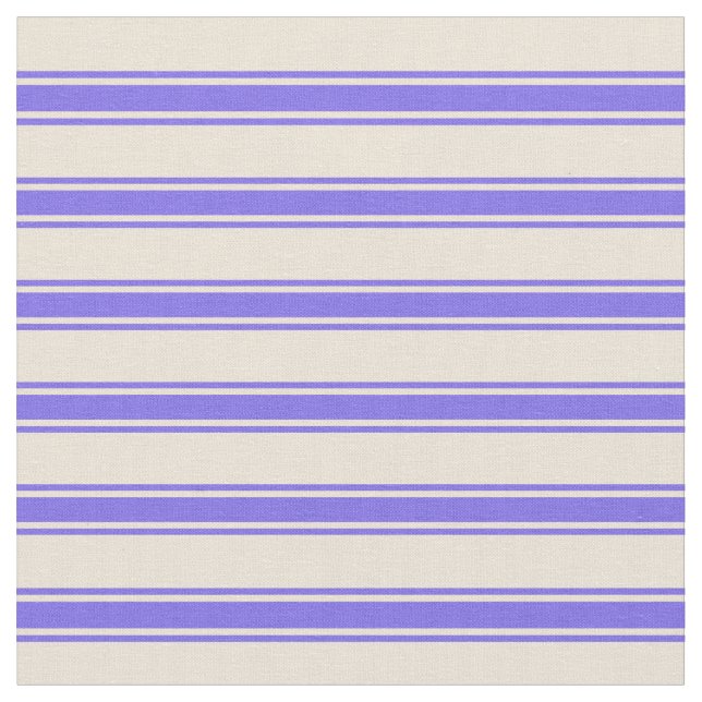 Bisque och Medium Slate Blue Färgad Linjer Tyg (Närbild)