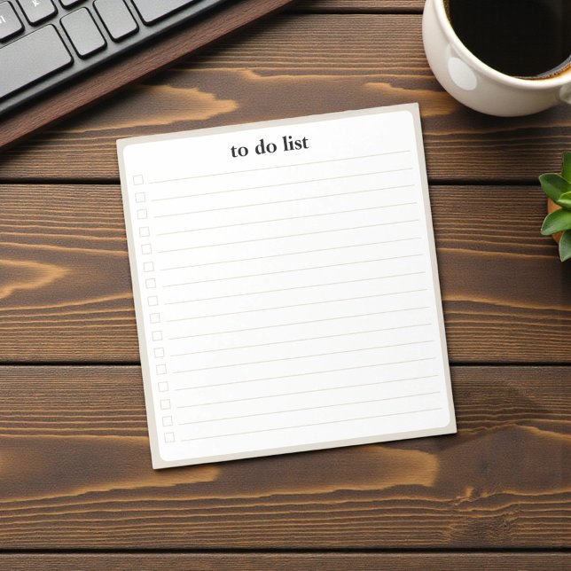 Bisque To Do List Minimalist Teacher Organizer Anteckningsblock (Bisque To Do List Minimalist Teacher Organizer Notepad)