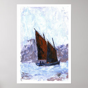 Bisquine Segelbåt Poster