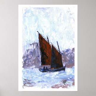 Bisquine Segelbåt Poster