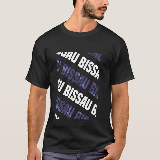 Bissau Camo Mönster Lila Camouflage T Shirt (Framsida)