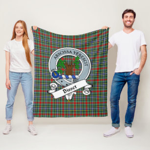 Bisset Clan Badge Tartan Ruta Fleecefilt