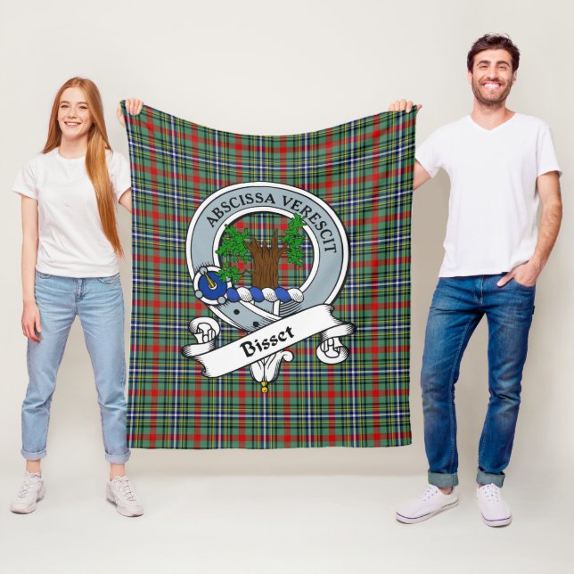 Bisset Clan Badge Tartan Ruta Fleecefilt (På plats)