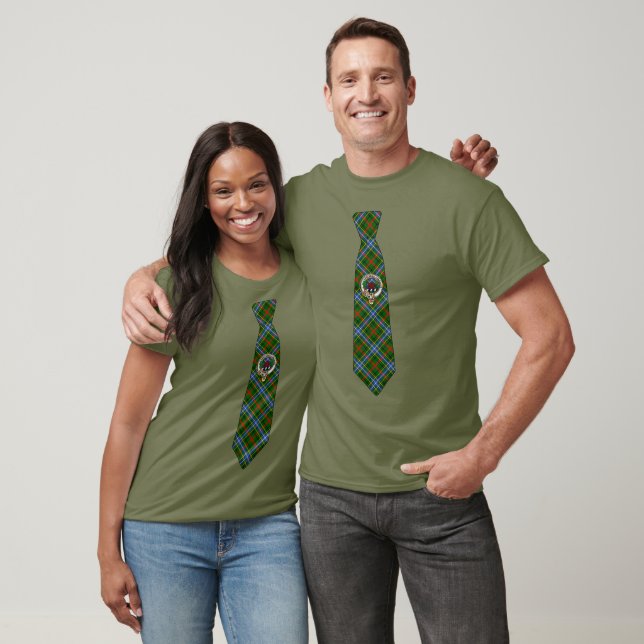 Bisset Scottish Badge & Tartan Necktie T Shirt (Unisex)