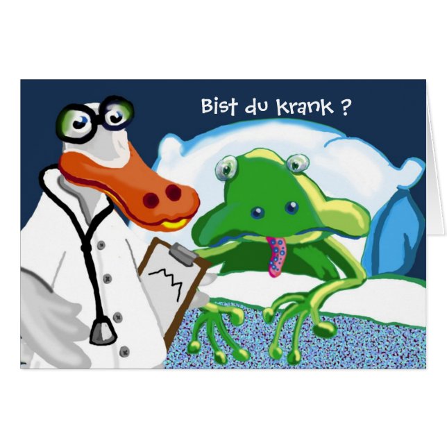 Bist du krank? hälsningskort (Framsidan Horizontal)