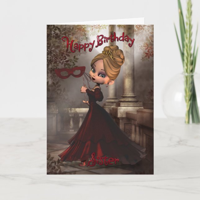 Bister Birthday Card med Moonies Cutie Paj Masque Kort (Framsida)