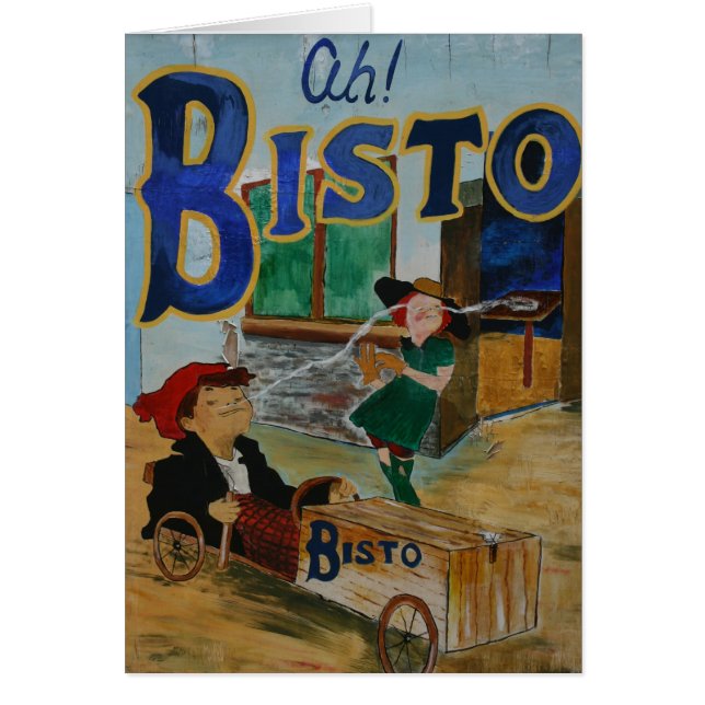 Bisto vintage affisch hälsningskort (Framsidan)