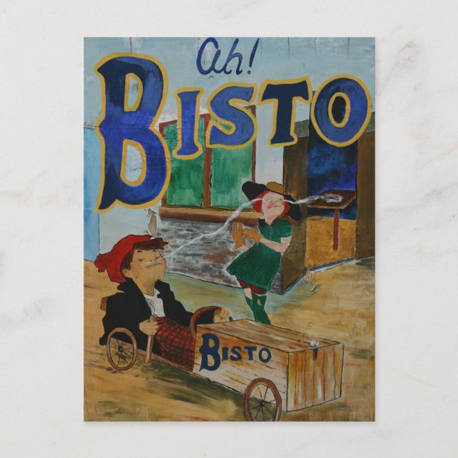 Bisto vintage affisch vykort (Framsida)