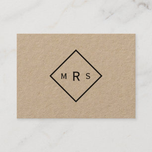 Bistre för industriell retro Monogrammed Professio Visitkort