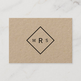 Bistre för industriell retro Monogrammed Professio Visitkort
