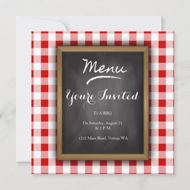 Bistro Chalkboard Party-inbjudan Inbjudningar (Framsida)