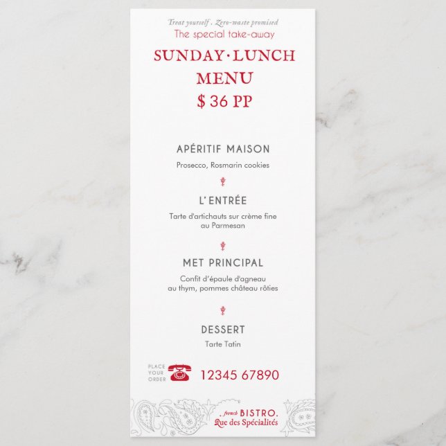 Bistro Menu Card Meny (Framsida)