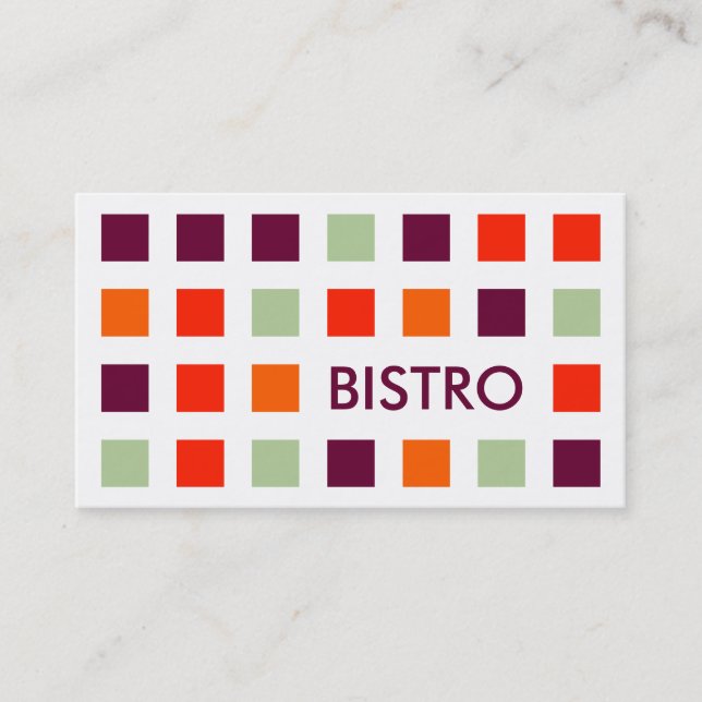 BISTRO (modets fyrkanter) Visitkort (Framsida)
