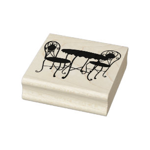 Bistro Patio FurnMöbler Silhouette Original Art Stämpel