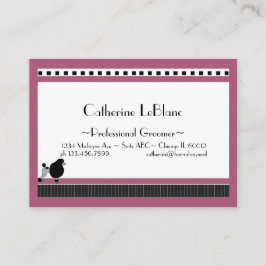 Bistro Pudel i Svartvit och Rosa Visitkort