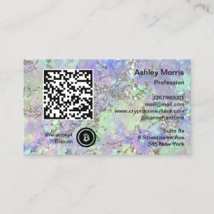Bit Me QR-kod Vi accepterar Bitcoin Logotyp Glitte Visitkort