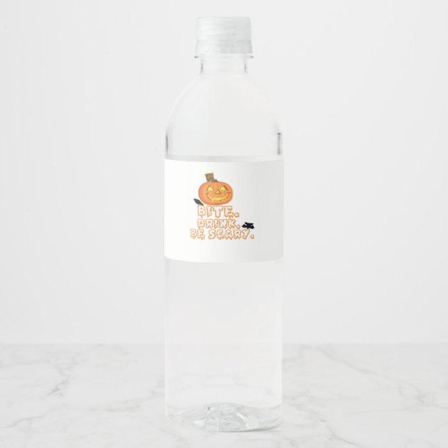 Bita Drink BE Scary Halloween Vattenflaskor Etikett (Framsida)