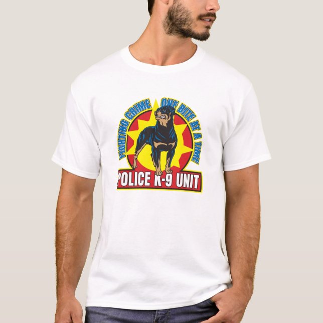 Bita för K9 Rottweiler Tee Shirt (Framsida)