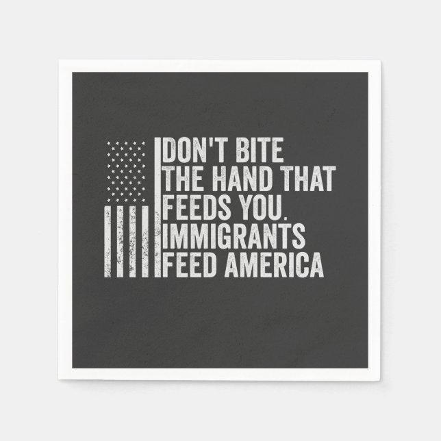 Bita inte handen som Matar dig amerikan Pappersservett (Framsidan)