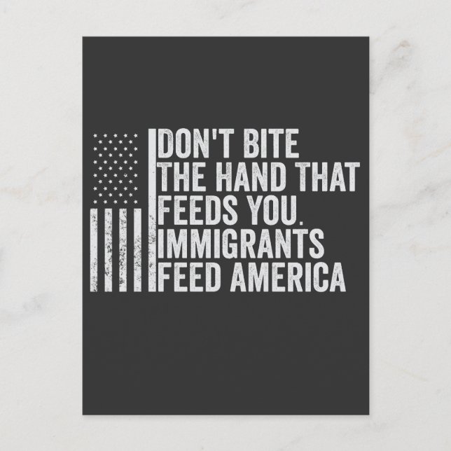 Bita inte handen som Matar dig amerikan Vykort (Framsida)