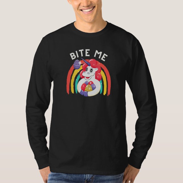 Bita Jag Tonåring Påsk För manar enhörnigt choklad T Shirt (Framsida)