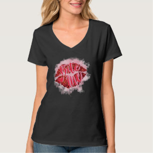 Bita Leopard Läppar Heart Kärlek Matching Par V T Shirt