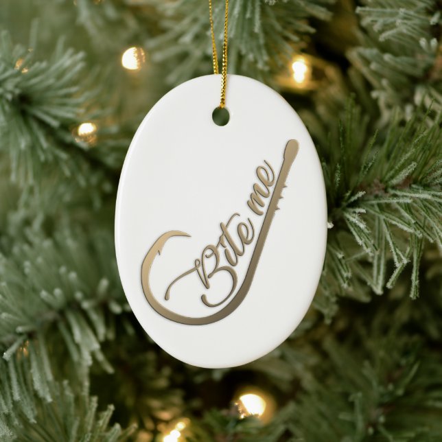 Bita Me Funny Fishing Julgransprydnad Keramik (Träd)