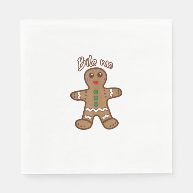 Bita Me Gingertea Funny Cookie-jultack Pappersservett (Framsidan)
