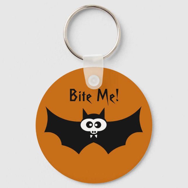 Bita Me Halloween Fladdermus Nyckelring (Framsida)