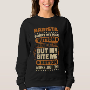 Bita Me-knapp Works Bra Barista för kaffe Älskare T Shirt