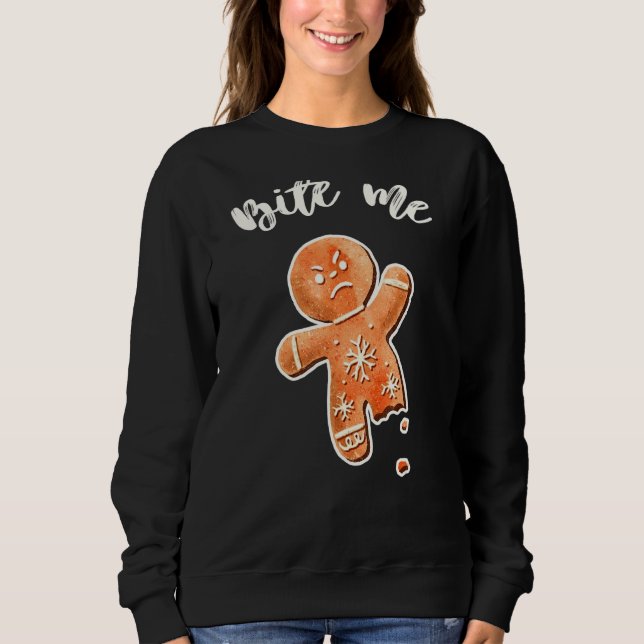 Bita Me Pepparkaksgubbe Ugly jul Sweater 1 T Shirt (Framsida)