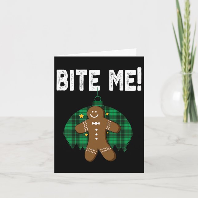 Bita Me Shirt-Pepparkaksgubbe - kostnad för julkla Kort (Framsida)