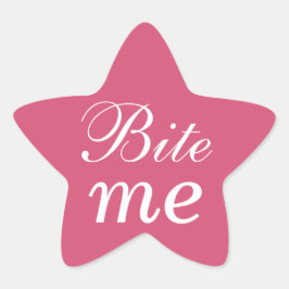 Bita Me Star Sticker - Rosa Stjärnformat Klistermärke