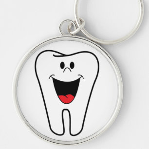 "BITA ME" TOOTH RUND SILVERFÄRGAD NYCKELRING