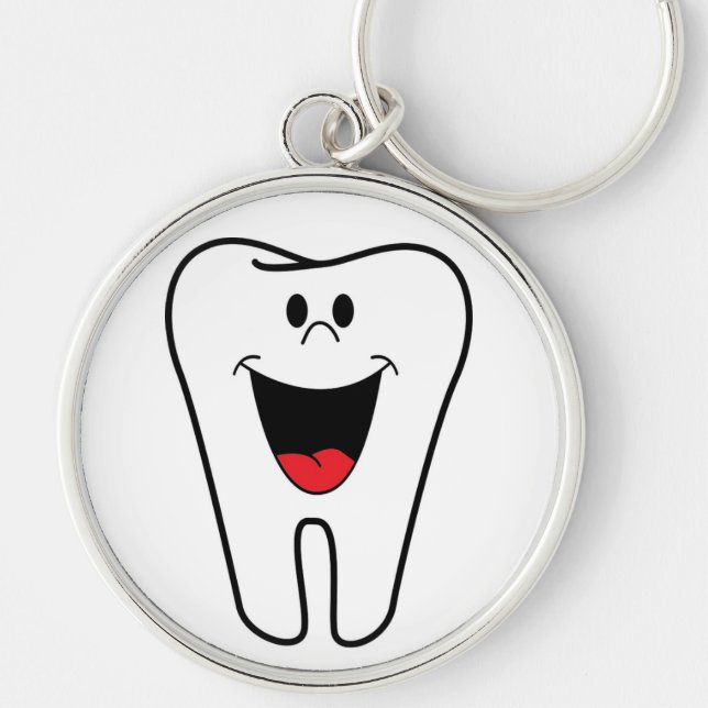 "BITA ME" TOOTH RUND SILVERFÄRGAD NYCKELRING (Framsidan)