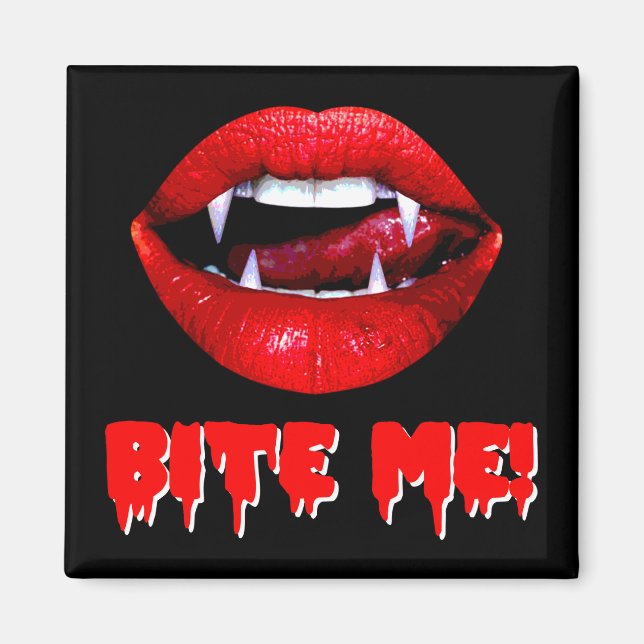 Bita Me Vampire Halloween Magnet (Framsidan)