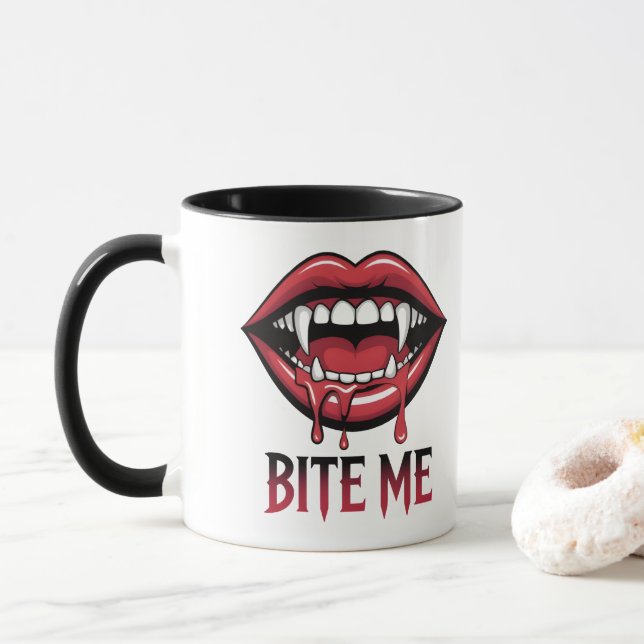 Bita Me Vampire Mouth Mugg (Med munk)