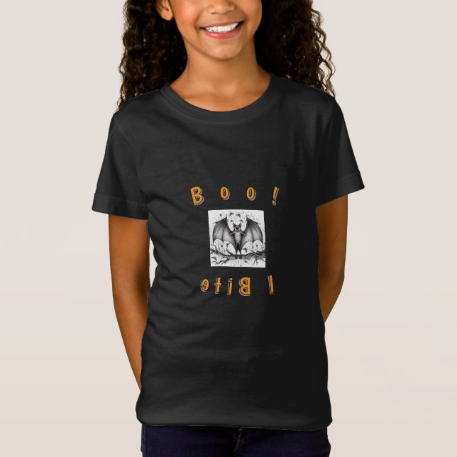 Bita mig, Boo! Kids T-shirt Halloween Theme (Framsida)